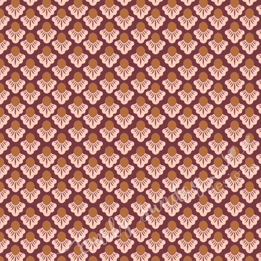 Small Scale Art Deco Flower Texture Gold peel and stick wallpaper pattern swatch